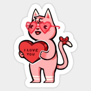 Valentine Kitty Sticker